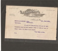 B.J. Johnson Soap Co Confirmation Letter for Palmolive Soap Bars - Oct. 1910 - £15.77 GBP