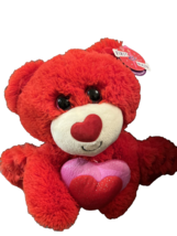 First &amp; Main Teddy Red Bear Plush Stuffed Heart 10” Buster Bear Valentines - £14.97 GBP