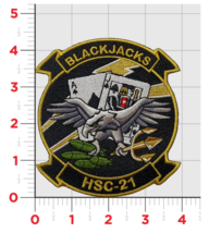 NAVY HSC-21 BLACKJACKS SQUADRON EMBROIDERED HOOK &amp; LOOP PATCH - £31.59 GBP