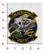 NAVY HSC-21 BLACKJACKS SQUADRON EMBROIDERED HOOK &amp; LOOP PATCH - £31.45 GBP