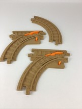 GeoTrax Rail &amp; Road System Replacement Tracks Pieces Brown Tan Dirt 3pc Lot J21 - £13.41 GBP