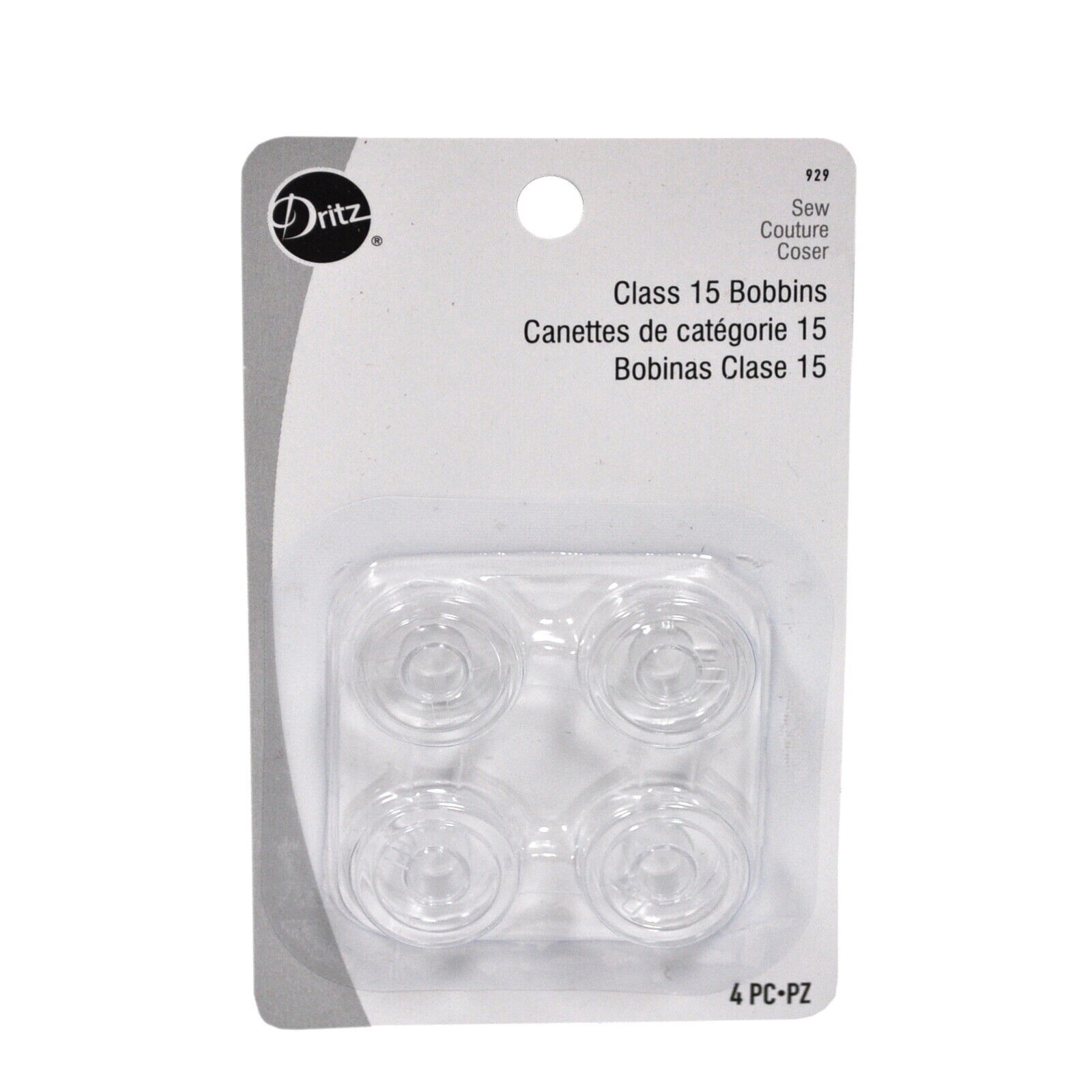 Dritz Plastic Class 15 Bobbins 4 Count 929 - $2.95