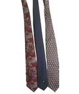 Vintage Set Of 3 Christian Dior Necktie Italy Red Blue Print Paisley Nec... - $688.73 MXN