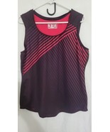 New Balance Womens Activewear Tank Purple Pink Striped Stretch Pullover ... - $13.60 CAD