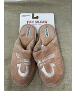 True Religion Women&#39;s Furry Slip On Pink Slippers Size XL (9.5-10.5) - $29.99