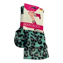 Blue Star Women&#39;s Green Leopard Print Keep Your Toes Toasty Rain Boot Liners S/M - £12.25 GBP