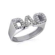 Sterling Silver CZ Dad Father&#39;s Ring - £31.23 GBP