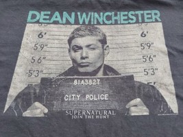 Supernatural Dean Winchester Jensen Ackles Mugshot Black Shirt 3XL Join the Hunt - £20.83 GBP