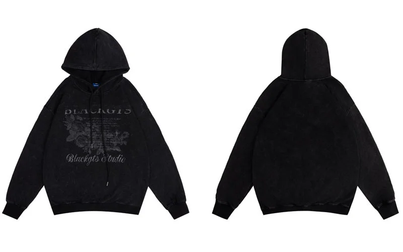  Hoodie Sweatshirts Hip Hop Retro  Print  Wash Hooded Harajuku Casual Loose  Pul - £443.25 GBP