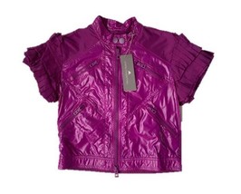 Adidas By Stella Mc Cartney P49388 Ruffle Purple Crop Sport Jacket Violet ( S ) - $267.27