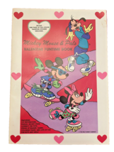 Book Disney Mickey Mouse &amp; Pals Valentine Funtime Activity Large 10 x 14 In Vtg - £13.16 GBP