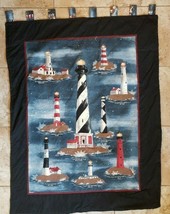 Wall Hanging Lighthouses Outer Banks OBX NC Cape Hatteras 45&quot; x 33&quot; Free... - £31.96 GBP