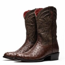SAVANNAH Genuine Ostrich Skin Cowboy Boot from the Western Collection Kango Taba image 3