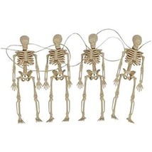 3D Skeleton Garland 4-6&quot; Tall Hanging Decaying Skeletons 5ft Long String Party F - £3.99 GBP