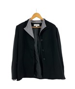 Le Suit blazer 10 womens black suit 3 button gray lapel waist length jacket - £17.12 GBP