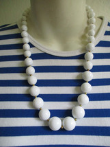 Vintage Trifari Necklace White Lucite Pearls with Gold Separator Beads 2... - $18.99