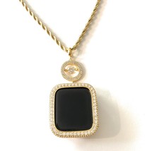 Apple Watch Pendant Charm Necklace Chain Yellow Gold Face Bezel Case All Sizes - £135.66 GBP