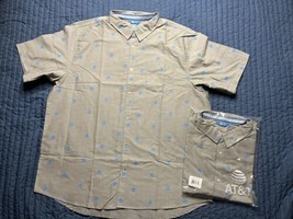 NWT AT&amp;T Mockingbird Short Sleeve Button Up Uniform Shirt Men’s 2XL Gray - £27.10 GBP