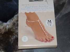 Victoria Lynn Pearl Crystal Foot Ankle Jewelry Size M (7/8) 2 Per Pack New - £17.84 GBP