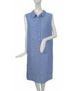 NEW Tahari Linen Dress!  1X   Sleeveless  Blue  Simple &amp; Comfy  Shell Bu... - $54.69 CAD