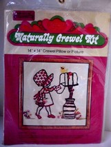 Naturally Crewel Kit Little Girl #5050 Pillow or Picture 14 x 14&quot; Vintag... - $15.63
