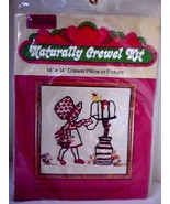 Naturally Crewel Kit Little Girl #5050 Pillow or Picture 14 x 14&quot; Vintag... - $15.63