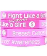 100 Breast Cancer Awareness Wristbands - Fundraiser and Awareness Bracelets - £23.73 GBP