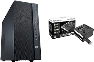 Cooler Master N400 Mid-Tower Computer Case + Thermaltake 500W 80+ Certif... - $211.99