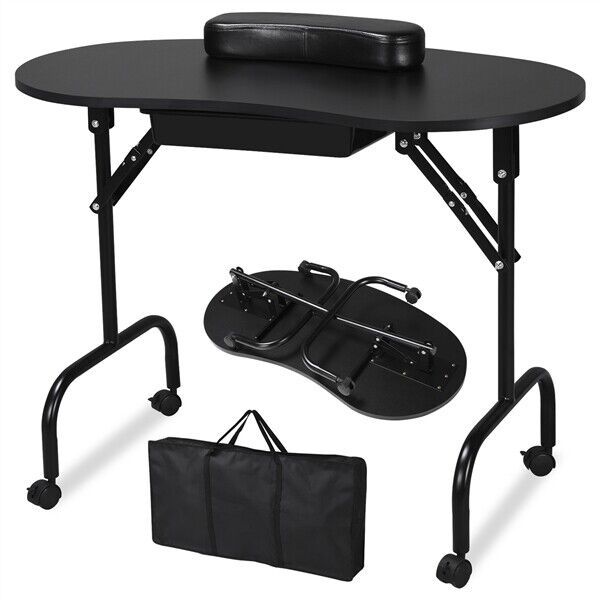 Primary image for Black Manicure Table Nail Portable Folding Beautician Desk Workstation W/ Bag