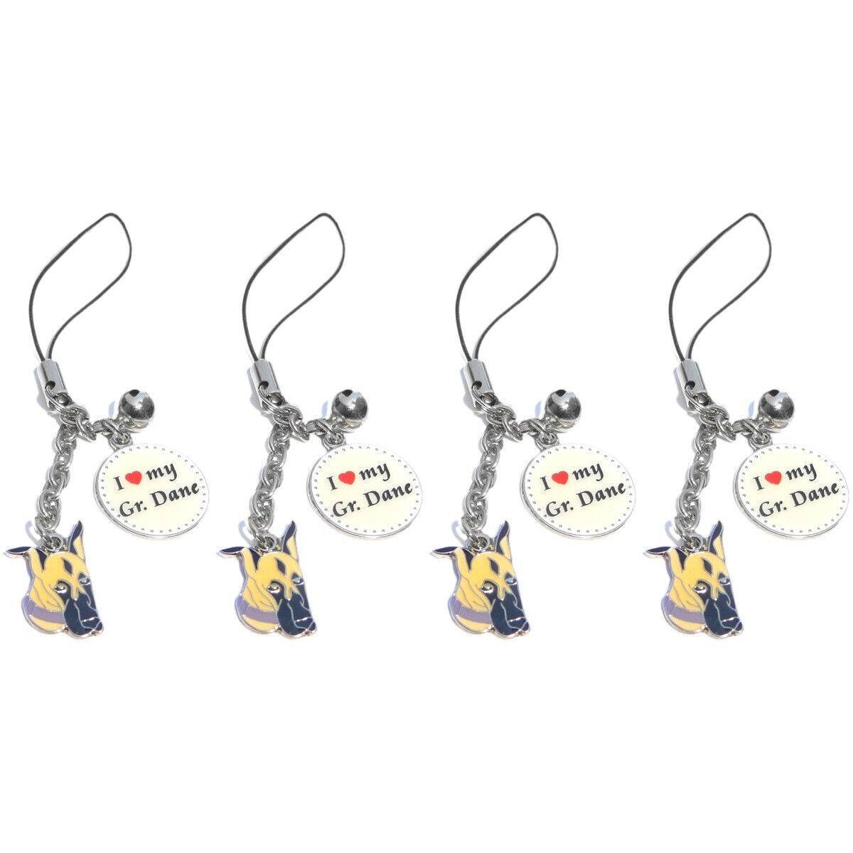 4 Charms Great Dane - with Loop for Backpack, Bag, Purse, Keychain - 4of... - $9.88