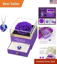 Long-Lasting Preserved Purple Rose Gift Box - Perfect for Every Occasion - $1,288.86 MXN
