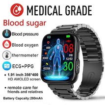 2023 New Blood Sugar Smartwatch Men 1.91 Inch 365*400 Hd Screen Ecg+ppg Smart Wa - £80.94 GBP+