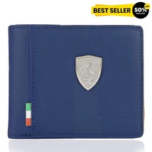 Authentische Puma Ferrari blaue Herren-Geldbörse aus echtem PU-Leder mit... - £20.30 GBP