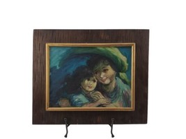 Original Oil Painting on Canvans MOTHER AND DAUGHTER Framed Signed by Ar... - £31.57 GBP