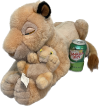Disney Store Lion King Sarabi 21&quot;+ Baby Simba 5.5&quot; Large VTG Plush Cub Puppet - £39.32 GBP