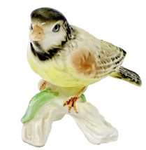 Handpainted Porcelain Bird On Branch Figurine Vintage Palm Warbler 2.5&quot; ... - $12.99