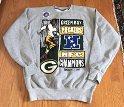 Rare 1997 Vintage DS Green Bay Packers NFC Champions NFL Sweatshirt M USA NEW  - £31.35 GBP