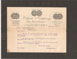 Vintage Colgate and Company Order Confirmation Letter - February 18, 1910 - £15.71 GBP
