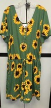 NWT LuLaRoe XL Green with Sunflowers Xanthe Romper W/Pockets Drawstring ... - £50.83 GBP