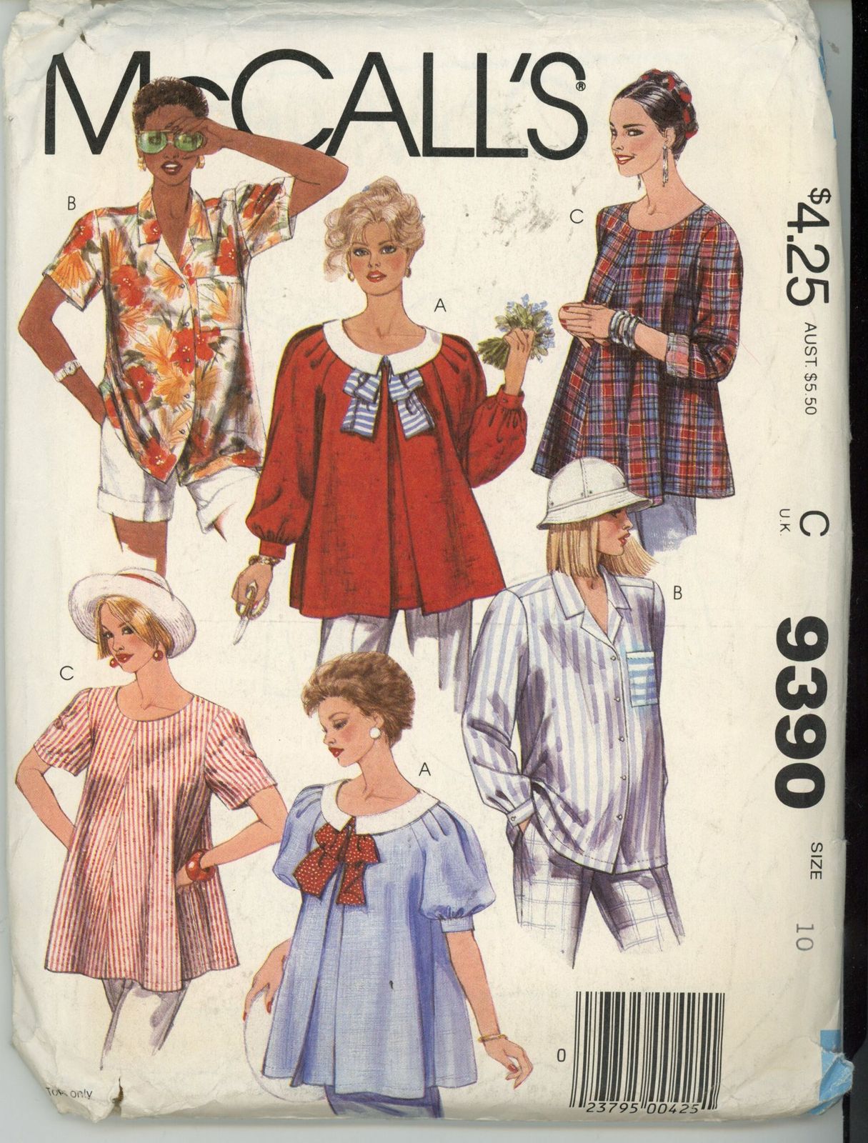 Mccall's 9390 Maternity Tops and Tie Size 10 Vintage - $4.00