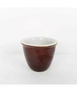 USA Pottery Custard Cup Brown White 3&quot; Vintage Stoneware Dessert Berry Dish - £7.72 GBP