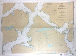 Vtg 1973 DISCOVERY ISLANDS Nautical Chart BRITISH COLUMBIA Canada MAP Va... - £19.46 GBP