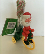 Retro wind up santa riding a bicycle Christmas toy collectible holiday d... - $47.58 CAD