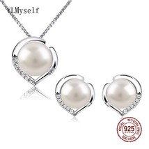 Pure 925 Sterling Silver Necklace+Earrings Set With 7Natural Freshwater Pearl El - £39.84 GBP