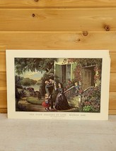Vintage 1957 Currier &amp; Ives Lithograph The Four Seasons of Life Calendar... - $50.50