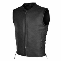 Men&#39;s High Mileage Premium Leather Vest MCJ Biker Apparel by Vance Leather - £117.05 GBP+