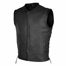 Men&#39;s High Mileage Premium Leather Vest MCJ Biker Apparel by Vance Leather - £118.73 GBP+