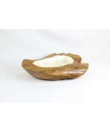 NEW Sea Shell Lined Teak Bowl, Size: 12&#39;&#39; L x 12&#39;&#39; W x 4&#39;&#39; D. High-End P... - $56.11 CAD