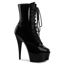 PLEASER Sexy Stripper Dancer 6&quot; High Heel Platform Black Ankle Boots DEL1020/B/M - £68.87 GBP