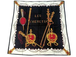 Carine Foulards Women&#39;s Polyester Scarf Les Chenets Black Fireplace Tool... - $13.97